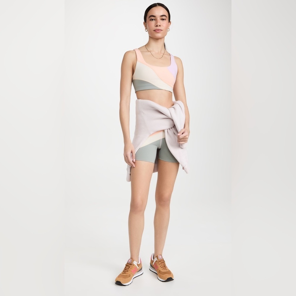 L*Space Active New Heights Sports Bra in Sage/Just Peachy/Peony/Bone Size Large.